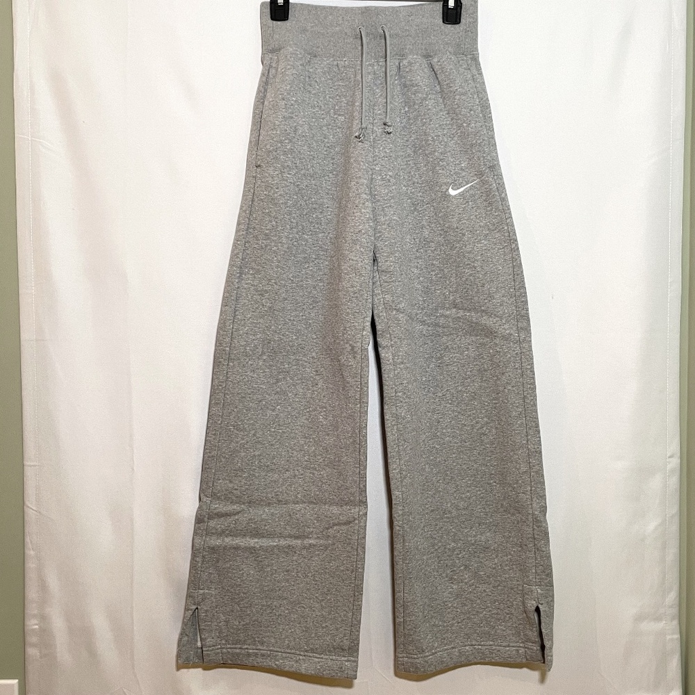 NIKE GREY FLEECE-LINED YOGA PANTS